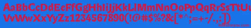 LexongothicBold Font – Red Fonts on Blue Background