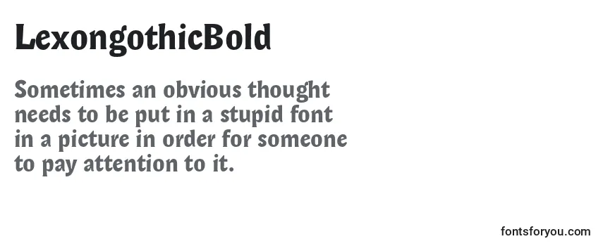 Review of the LexongothicBold Font