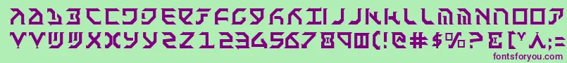 Fant-Schriftart – Violette Schriften auf grünem Hintergrund