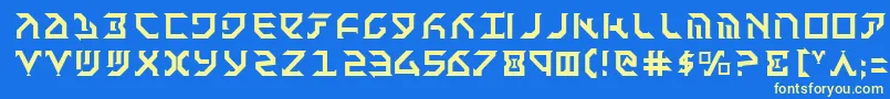 フォントFant – 黄色の文字、青い背景