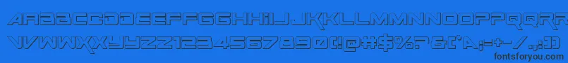 SpaceRanger3DRegular Font – Black Fonts on Blue Background