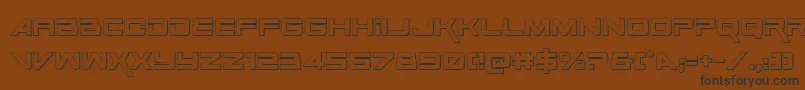 SpaceRanger3DRegular Font – Black Fonts on Brown Background