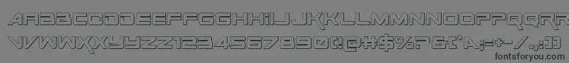 SpaceRanger3DRegular Font – Black Fonts on Gray Background