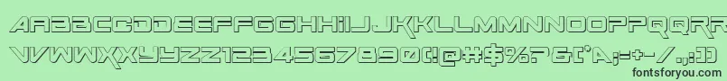 SpaceRanger3DRegular Font – Black Fonts on Green Background