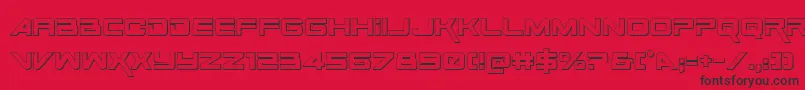 SpaceRanger3DRegular Font – Black Fonts on Red Background