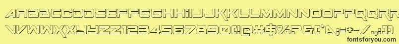 SpaceRanger3DRegular Font – Black Fonts on Yellow Background