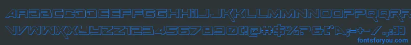 SpaceRanger3DRegular Font – Blue Fonts on Black Background