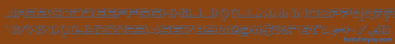 Шрифт SpaceRanger3DRegular – синие шрифты на коричневом фоне