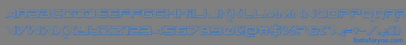 SpaceRanger3DRegular-Schriftart – Blaue Schriften auf grauem Hintergrund
