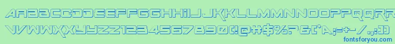 SpaceRanger3DRegular Font – Blue Fonts on Green Background