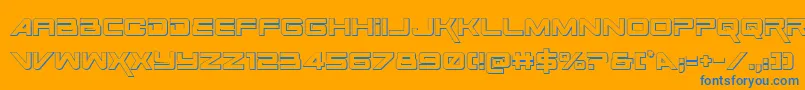 SpaceRanger3DRegular Font – Blue Fonts on Orange Background