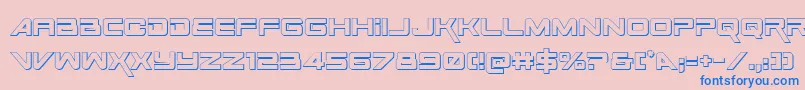 SpaceRanger3DRegular Font – Blue Fonts on Pink Background