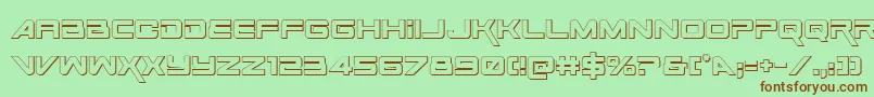 SpaceRanger3DRegular Font – Brown Fonts on Green Background