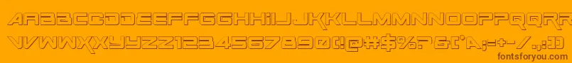 SpaceRanger3DRegular Font – Brown Fonts on Orange Background