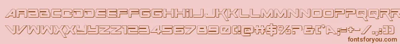 SpaceRanger3DRegular Font – Brown Fonts on Pink Background