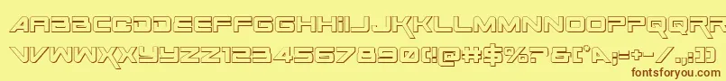 SpaceRanger3DRegular Font – Brown Fonts on Yellow Background