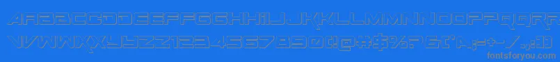 SpaceRanger3DRegular Font – Gray Fonts on Blue Background