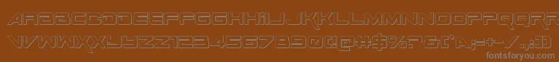 Шрифт SpaceRanger3DRegular – серые шрифты на коричневом фоне