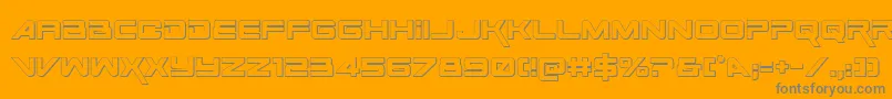 SpaceRanger3DRegular Font – Gray Fonts on Orange Background