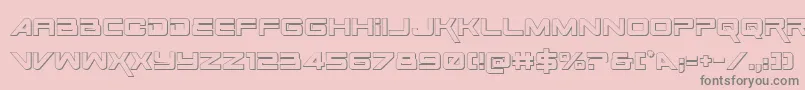 SpaceRanger3DRegular Font – Gray Fonts on Pink Background