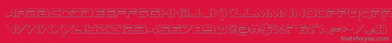 SpaceRanger3DRegular Font – Gray Fonts on Red Background