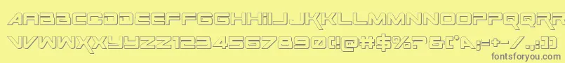 SpaceRanger3DRegular Font – Gray Fonts on Yellow Background