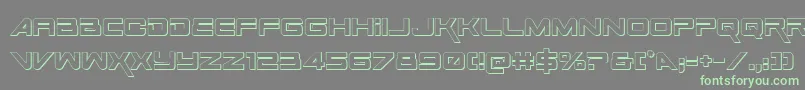 SpaceRanger3DRegular Font – Green Fonts on Gray Background