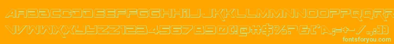 SpaceRanger3DRegular Font – Green Fonts on Orange Background