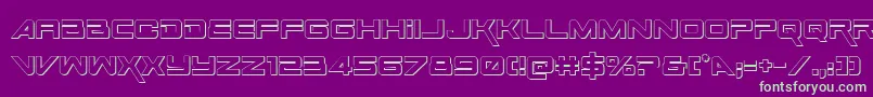 SpaceRanger3DRegular Font – Green Fonts on Purple Background