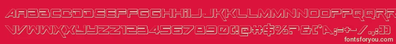 SpaceRanger3DRegular Font – Green Fonts on Red Background