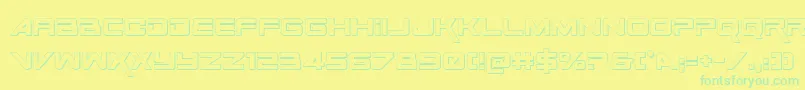 SpaceRanger3DRegular Font – Green Fonts on Yellow Background