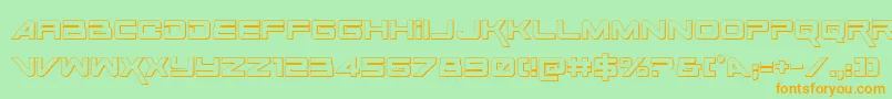 SpaceRanger3DRegular Font – Orange Fonts on Green Background