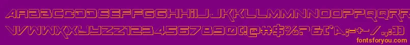 SpaceRanger3DRegular Font – Orange Fonts on Purple Background