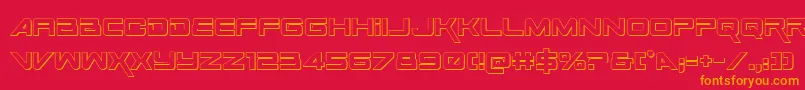 SpaceRanger3DRegular Font – Orange Fonts on Red Background