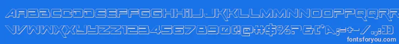 SpaceRanger3DRegular Font – Pink Fonts on Blue Background