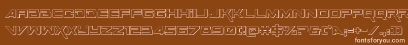 SpaceRanger3DRegular-fontti – vaaleanpunaiset fontit ruskealla taustalla