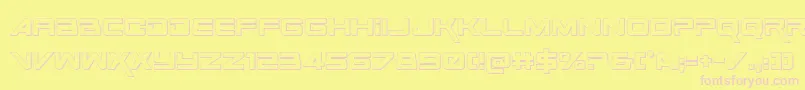 SpaceRanger3DRegular Font – Pink Fonts on Yellow Background