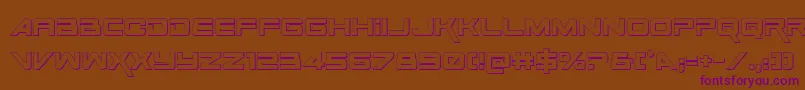 SpaceRanger3DRegular Font – Purple Fonts on Brown Background