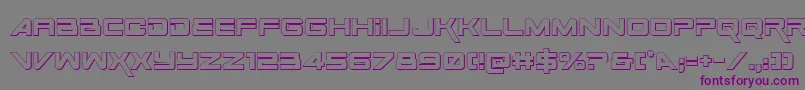 SpaceRanger3DRegular Font – Purple Fonts on Gray Background
