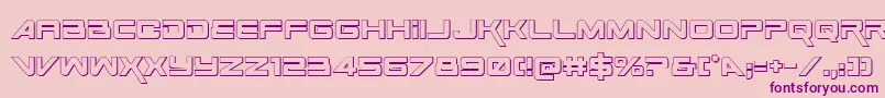 SpaceRanger3DRegular Font – Purple Fonts on Pink Background