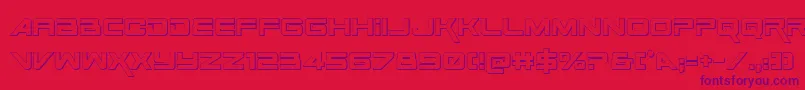 フォントSpaceRanger3DRegular – 赤い背景に紫のフォント