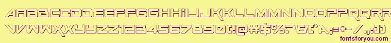 SpaceRanger3DRegular Font – Purple Fonts on Yellow Background