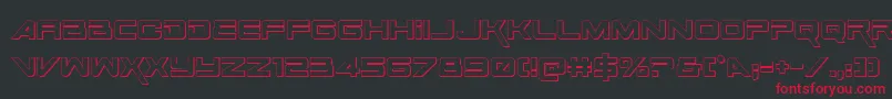 SpaceRanger3DRegular Font – Red Fonts on Black Background