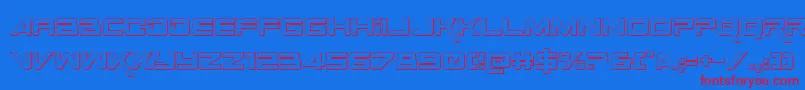 SpaceRanger3DRegular Font – Red Fonts on Blue Background