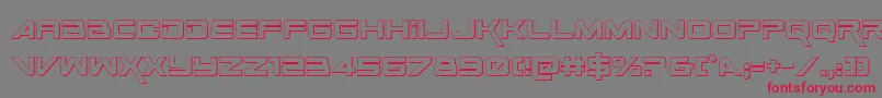 SpaceRanger3DRegular Font – Red Fonts on Gray Background