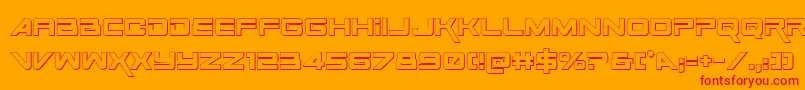 SpaceRanger3DRegular Font – Red Fonts on Orange Background