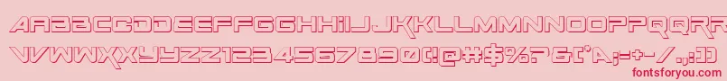 SpaceRanger3DRegular Font – Red Fonts on Pink Background