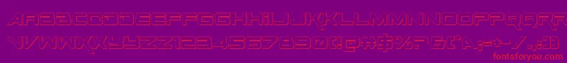 SpaceRanger3DRegular Font – Red Fonts on Purple Background