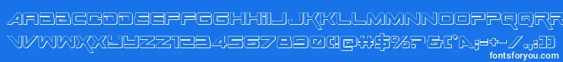 SpaceRanger3DRegular Font – White Fonts on Blue Background