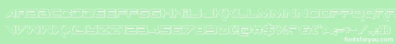 Шрифт SpaceRanger3DRegular – белые шрифты на зелёном фоне